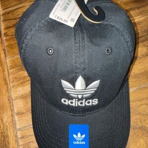 adidas Black Cap with White Trefoil Logo NWT!